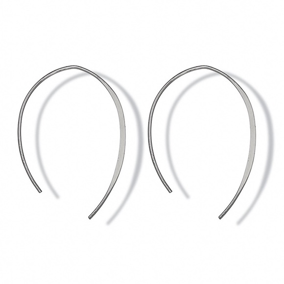 Silver Upside Down ‘U’ Ear Wire Earrings - Picture 4 of 5
